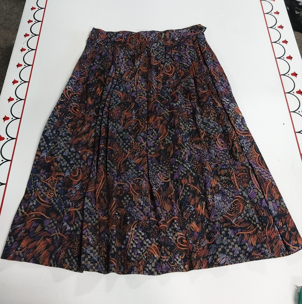 Vintage Kay Warner Floral Patterned Women's Skirt